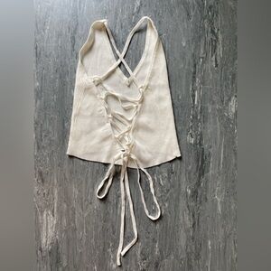 Love Tree Cream Lace-Up Camisole